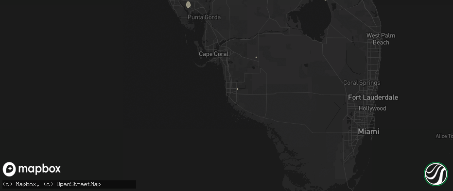 Hail map in Naples, FL on June 30, 2026