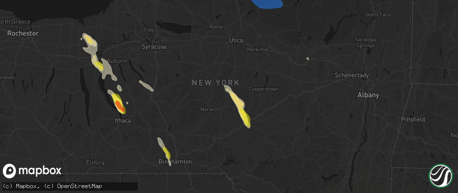 Hail map in New Berlin, NY on June 30, 2026