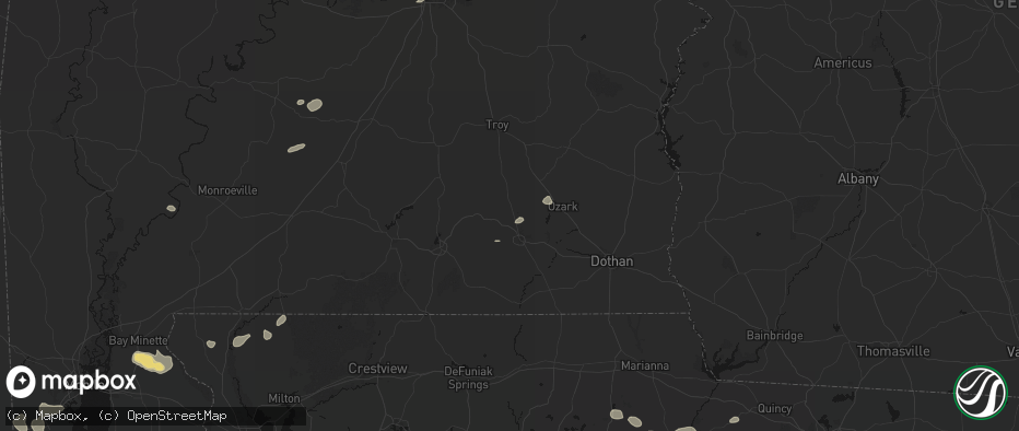 Hail map in New Brockton, AL on June 30, 2026