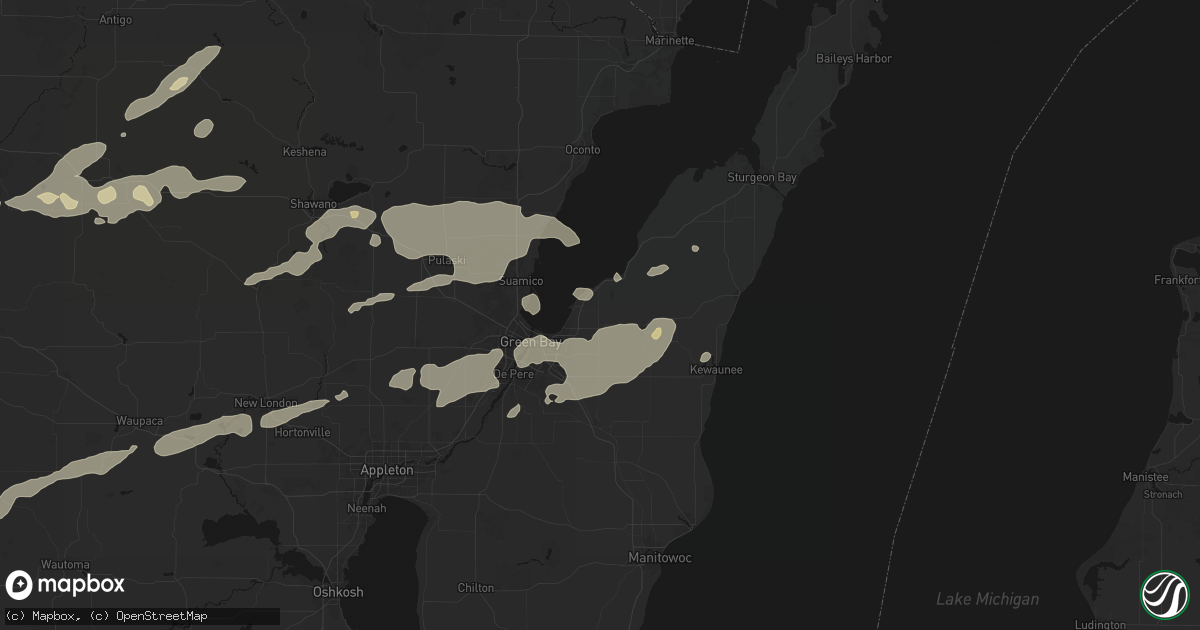 Hail map in New Franken, WI on June 30, 2026