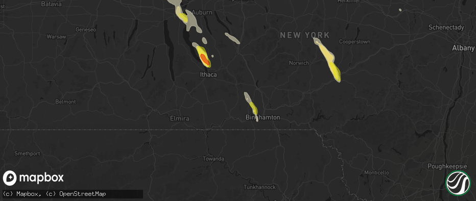 Hail map in Newark Valley, NY on June 30, 2026