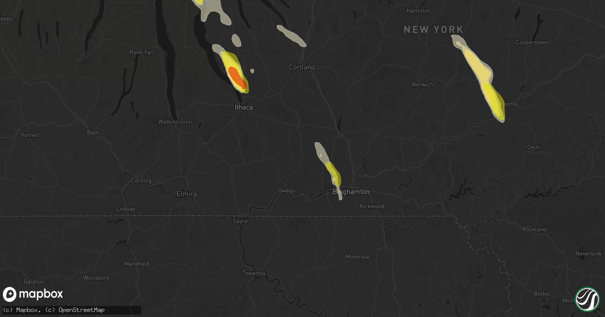 Hail map in Newark Valley, NY on June 30, 2026