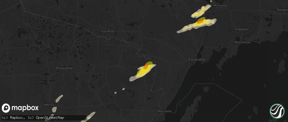 Hail map in Niagara, WI on June 30, 2026