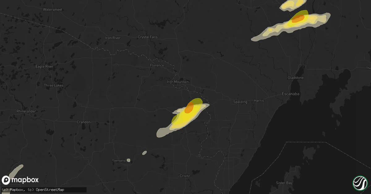 Hail map in Niagara, WI on June 30, 2026