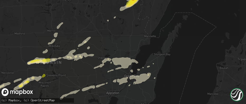 Hail map in Oconto Falls, WI on June 30, 2026