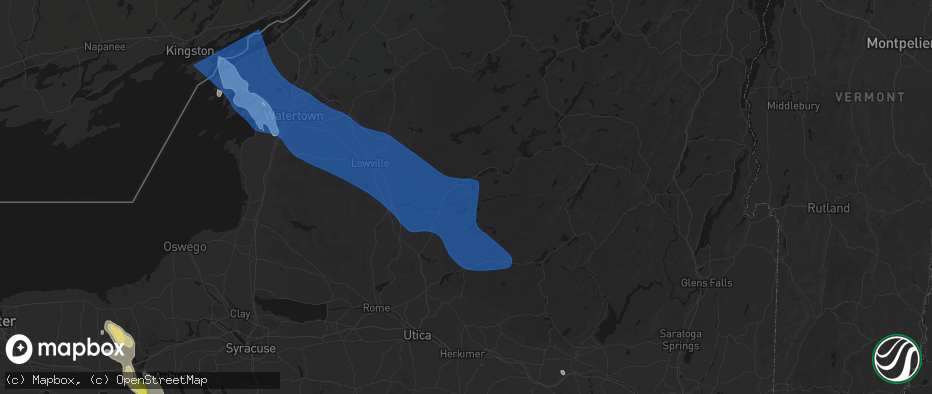 Hail map in Old Forge, NY on June 30, 2026