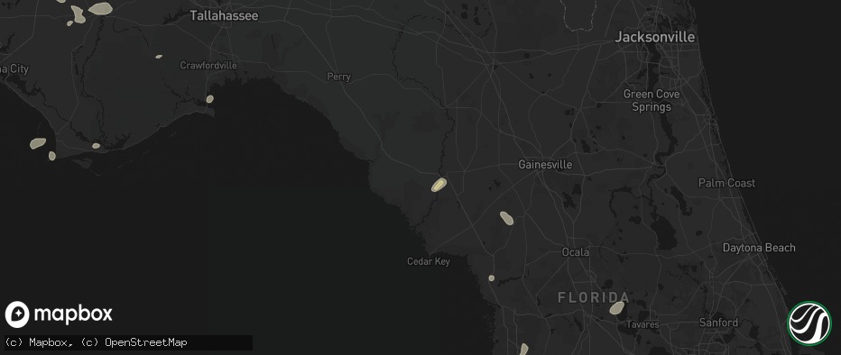 Hail map in Old Town, FL on June 30, 2026