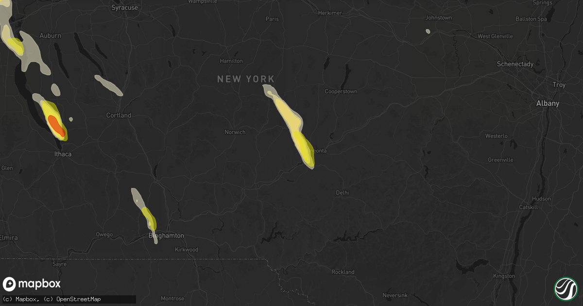 Hail map in Otego, NY on June 30, 2026