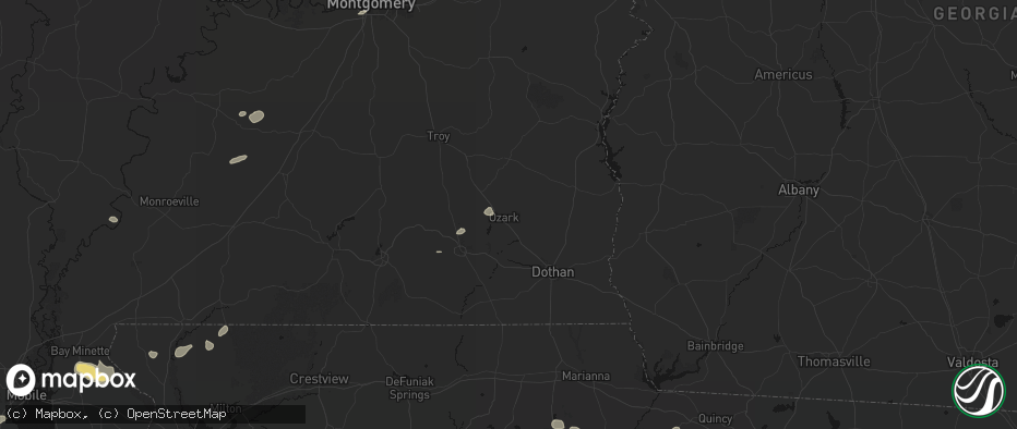 Hail map in Ozark, AL on June 30, 2026