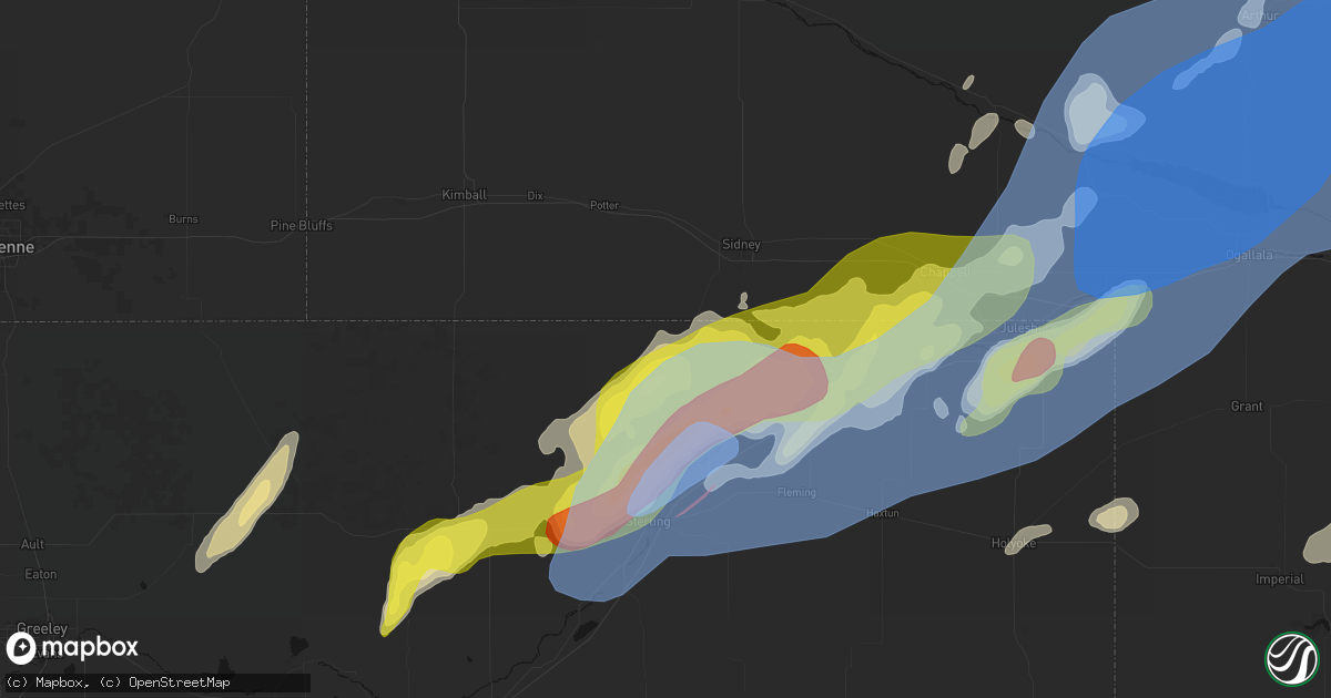 Hail map in Peetz, CO on June 30, 2026