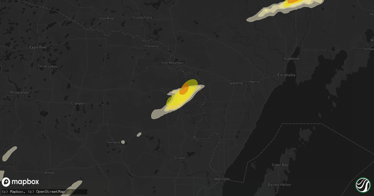 Hail map in Pembine, WI on June 30, 2026