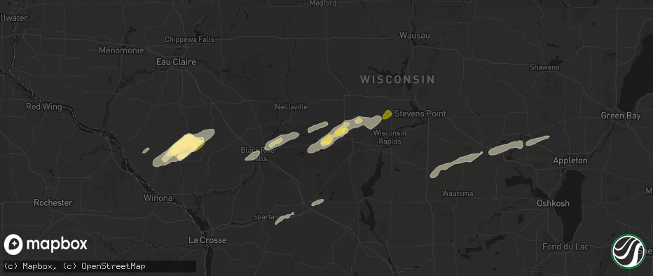 Hail map in Pittsville, WI on June 30, 2026