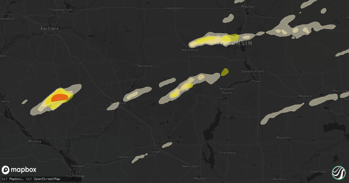 Hail map in Pittsville, WI on June 30, 2026