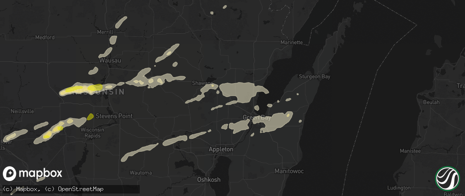 Hail map in Pulaski, WI on June 30, 2026