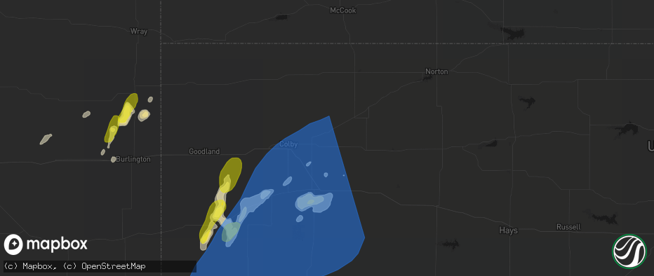 Hail map in Rexford, KS on June 30, 2026