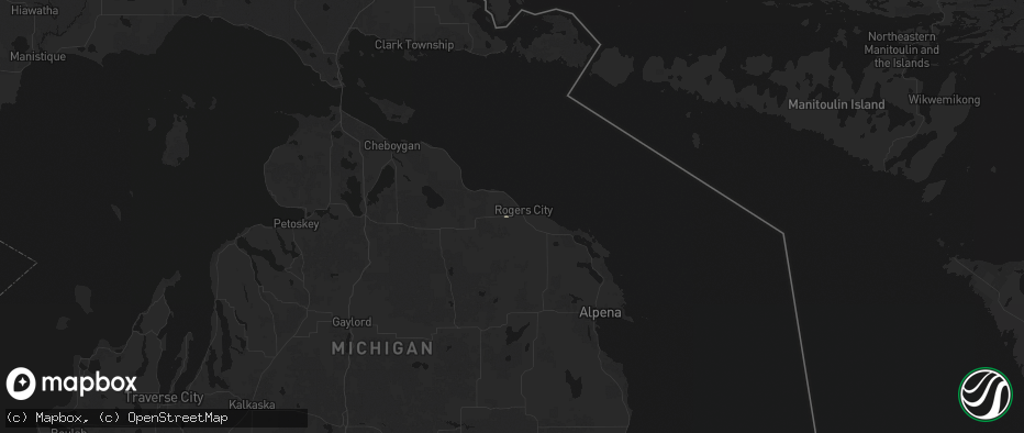 Hail map in Rogers City, MI on June 30, 2026