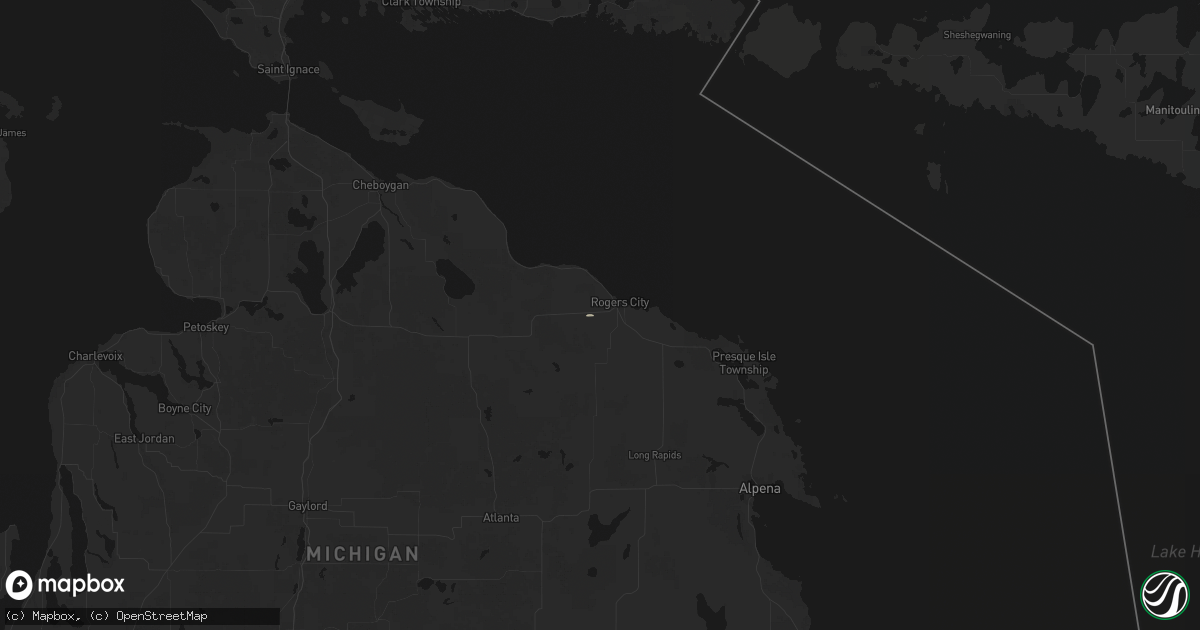 Hail map in Rogers City, MI on June 30, 2026