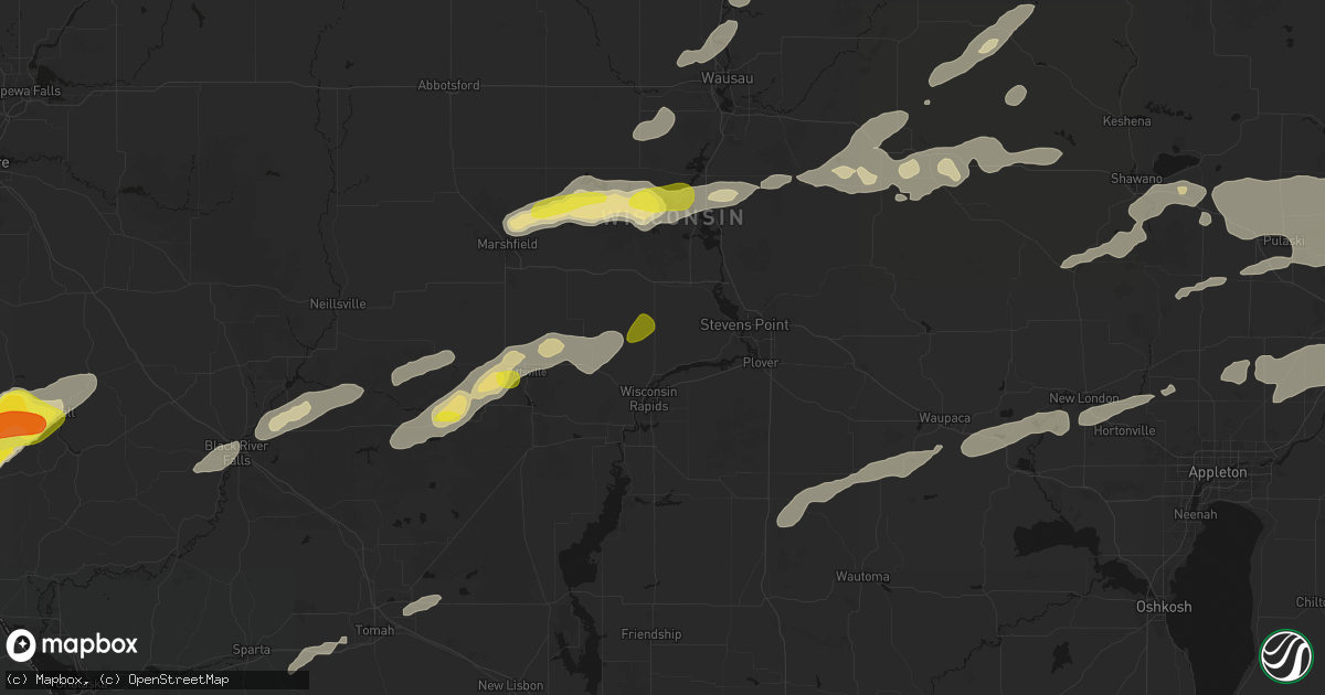 Hail map in Rudolph, WI on June 30, 2026