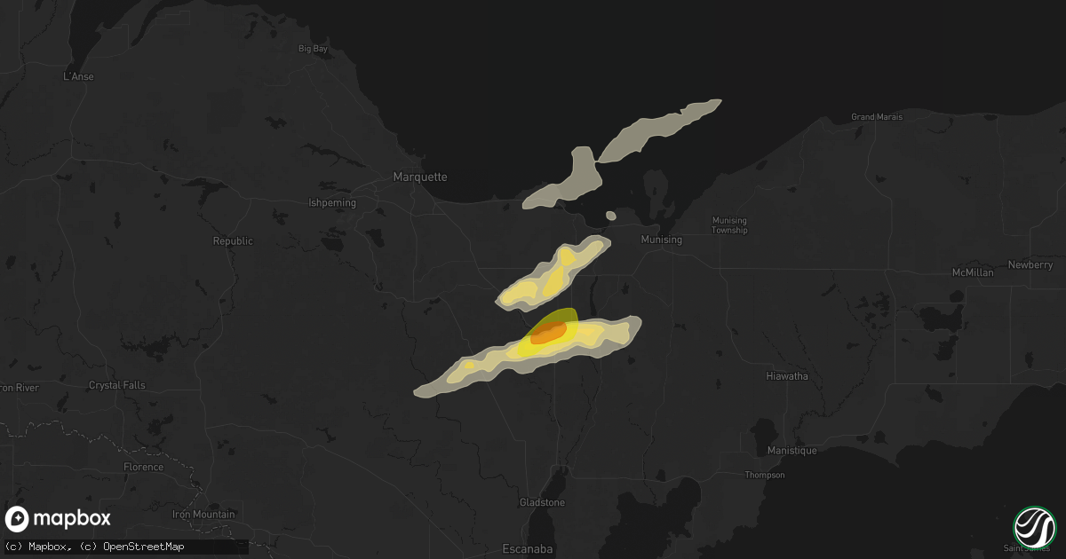 Hail map in Rumely, MI on June 30, 2026