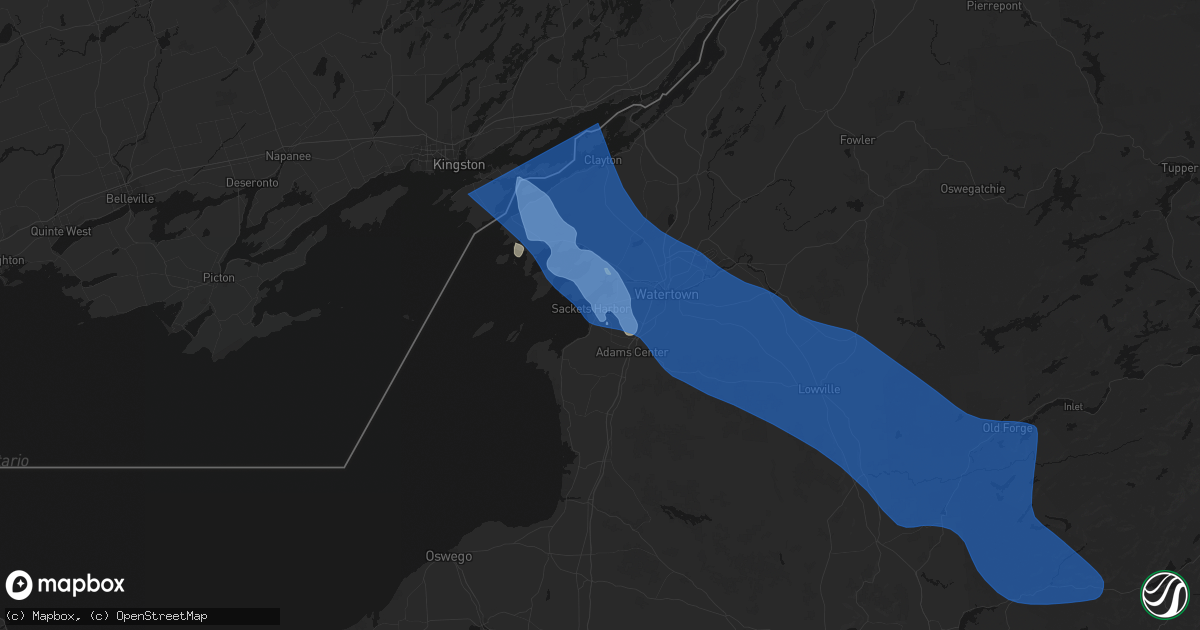 Hail map in Sackets Harbor, NY on June 30, 2026