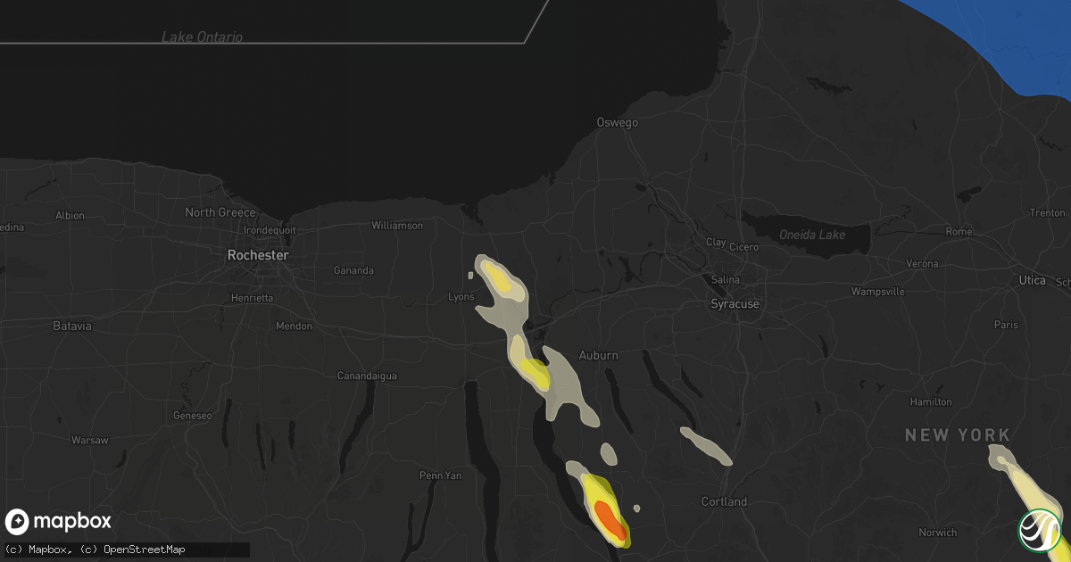 Hail map in Savannah, NY on June 30, 2026