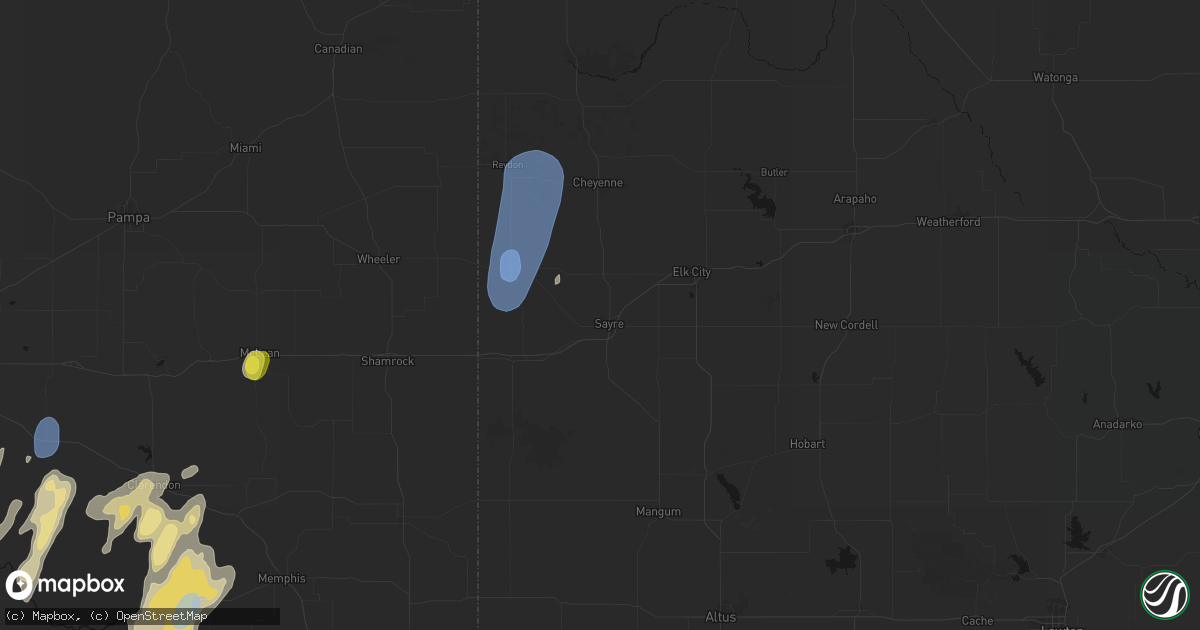 Hail map in Sayre, OK on June 30, 2026