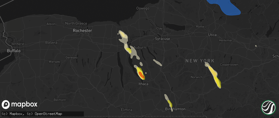 Hail map in Scipio Center, NY on June 30, 2026
