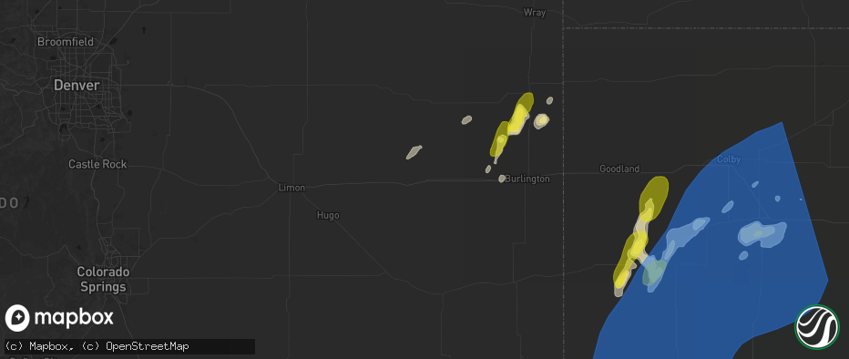 Hail map in Seibert, CO on June 30, 2026