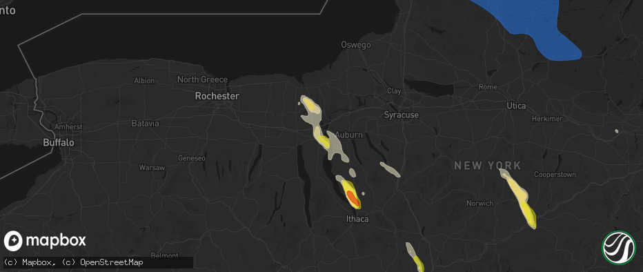 Hail map in Seneca Falls, NY on June 30, 2026