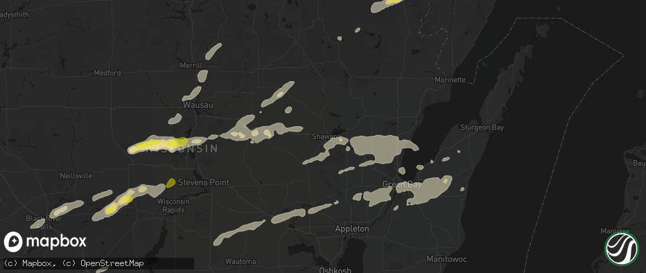 Hail map in Shawano, WI on June 30, 2026