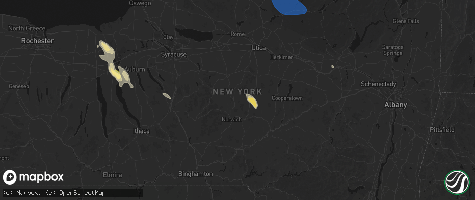Hail map in Sherburne, NY on June 30, 2026