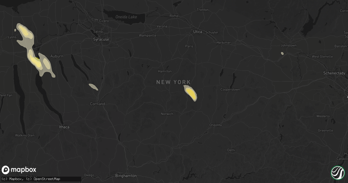 Hail map in Sherburne, NY on June 30, 2026