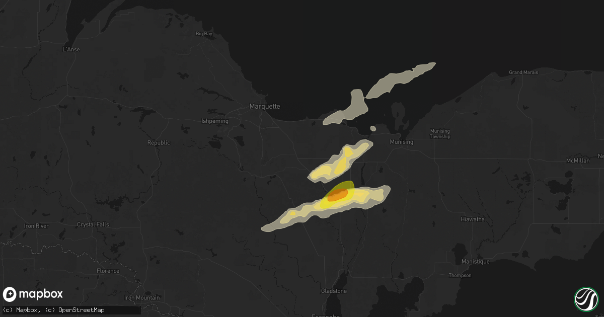 Hail map in Skandia, MI on June 30, 2026