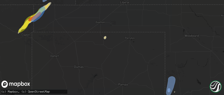 Hail map in Spearman, TX on June 30, 2026