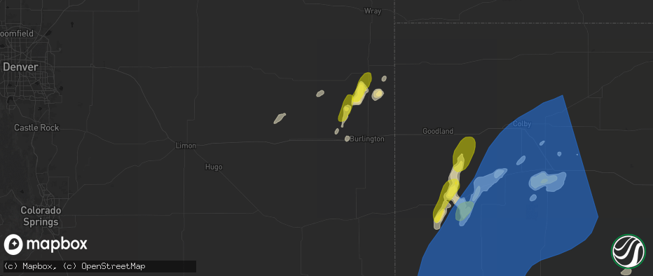 Hail map in Stratton, CO on June 30, 2026