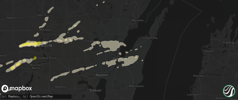 Hail map in Suamico, WI on June 30, 2026