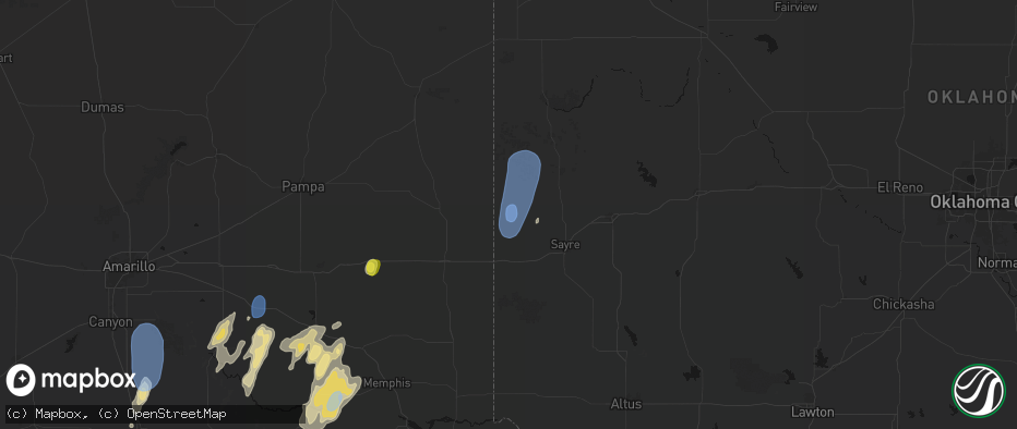 Hail map in Sweetwater, OK on June 30, 2026