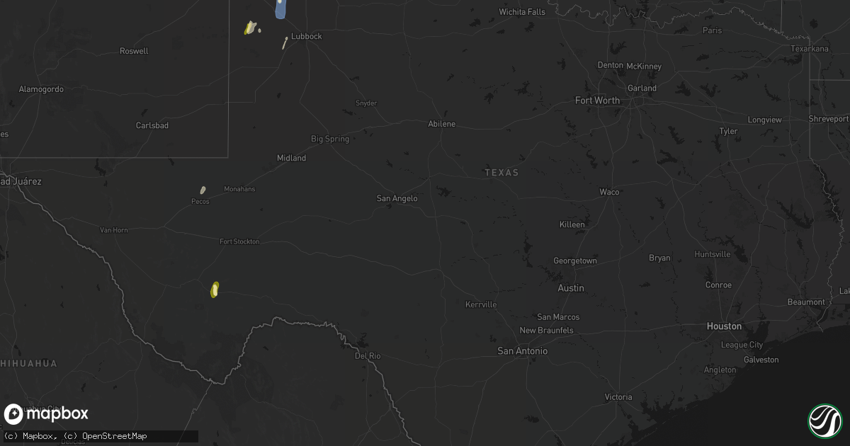 Hail map in Texas on June 30, 2026