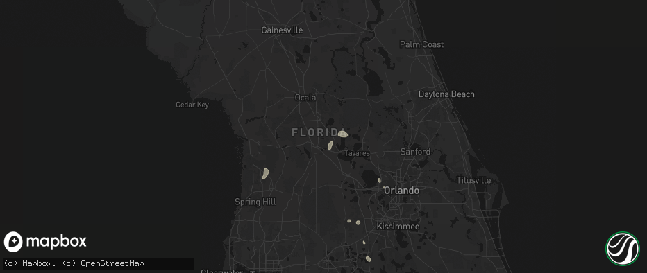 Hail map in The Villages, FL on June 30, 2026