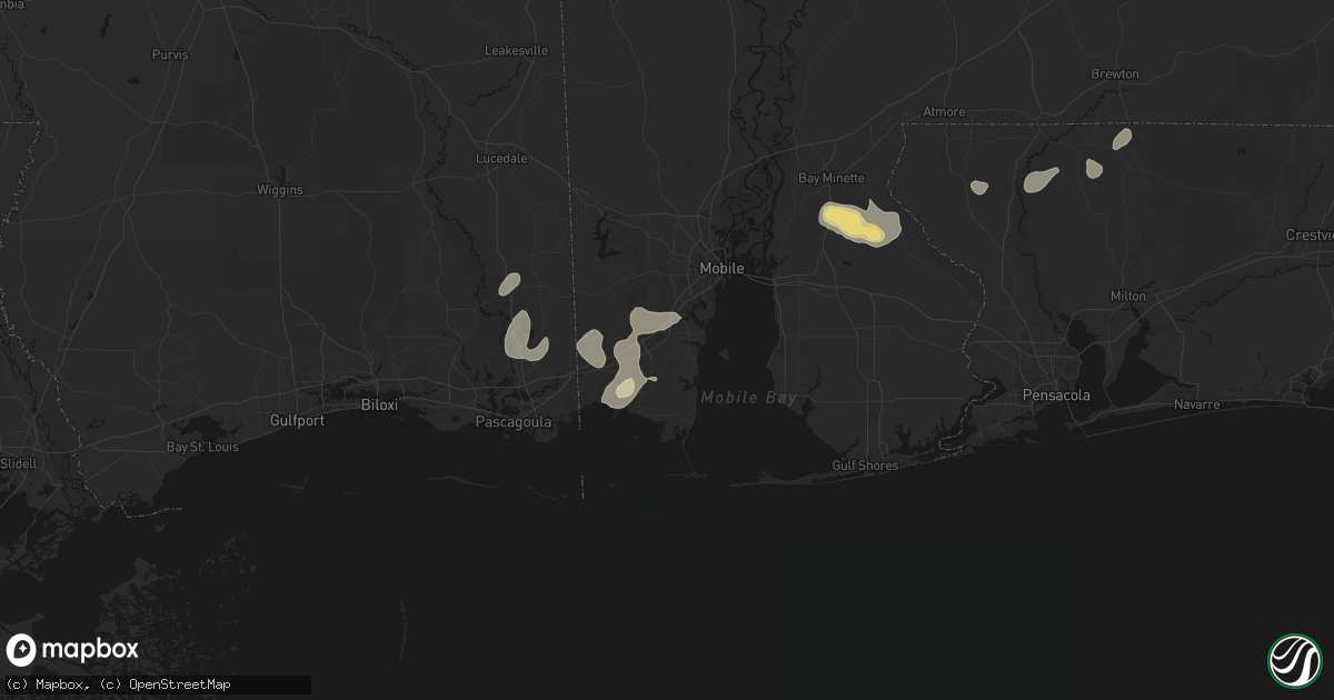 Hail map in Theodore, AL on June 30, 2026