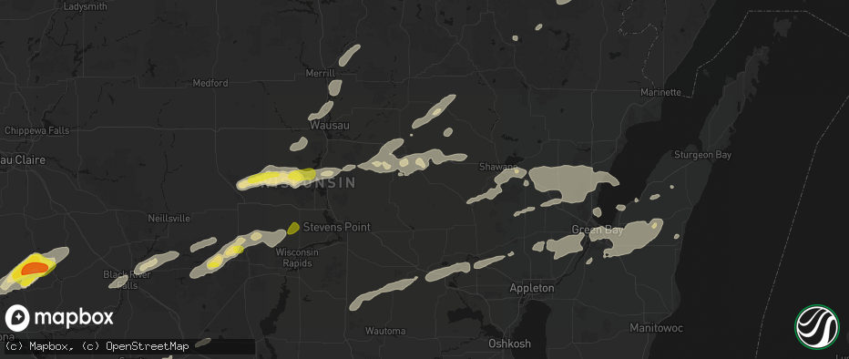 Hail map in Tigerton, WI on June 30, 2026