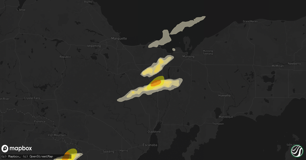 Hail map in Trenary, MI on June 30, 2026
