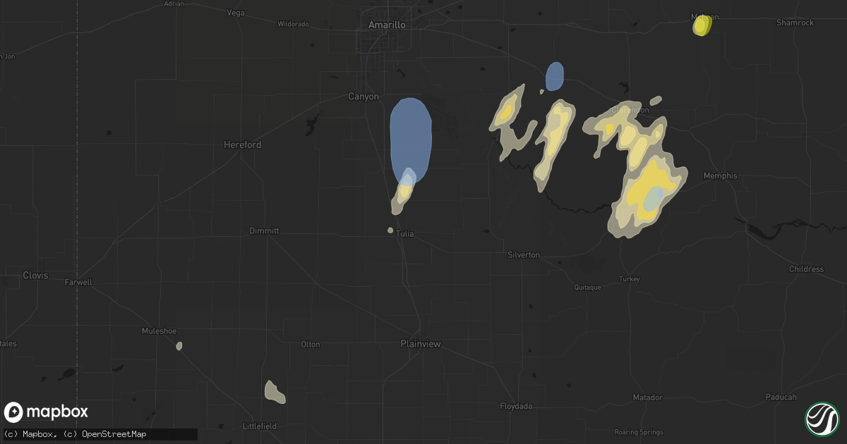 Hail map in Tulia, TX on June 30, 2026