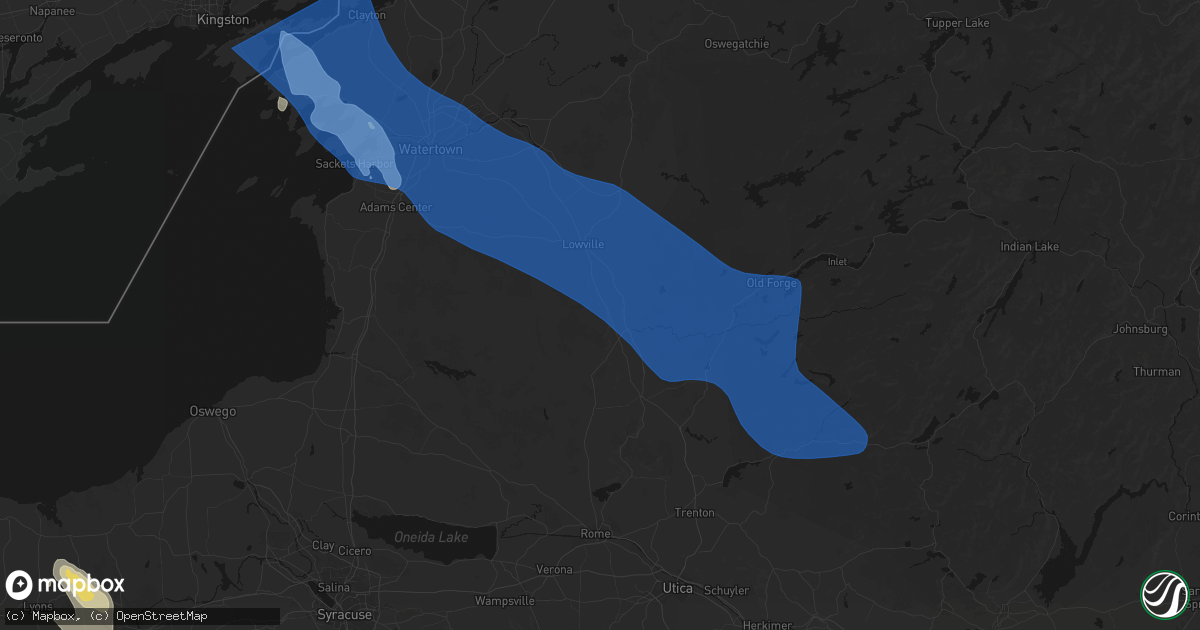 Hail map in Turin, NY on June 30, 2026