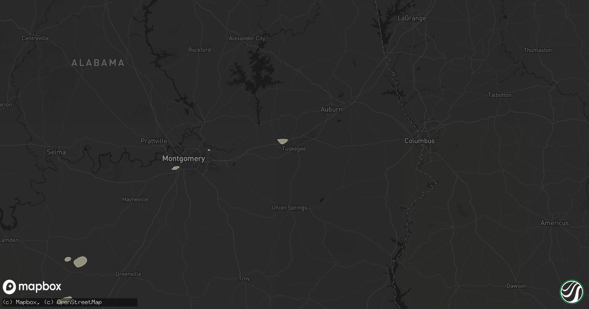 Hail map in Tuskegee, AL on June 30, 2026