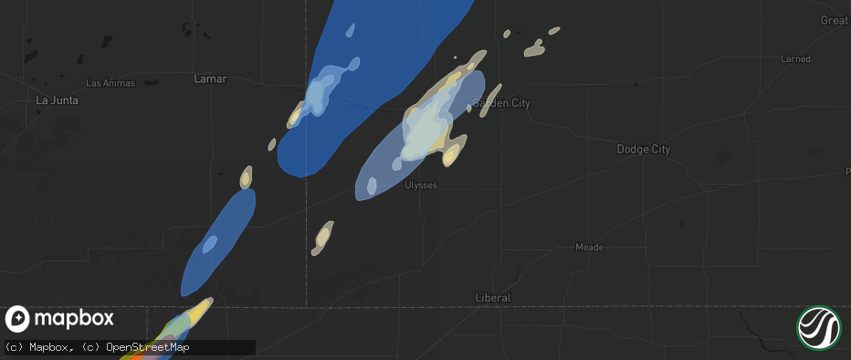 Hail map in Ulysses, KS on June 30, 2026