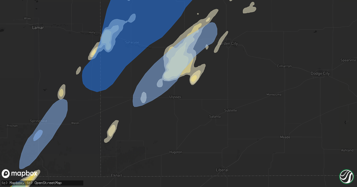 Hail map in Ulysses, KS on June 30, 2026
