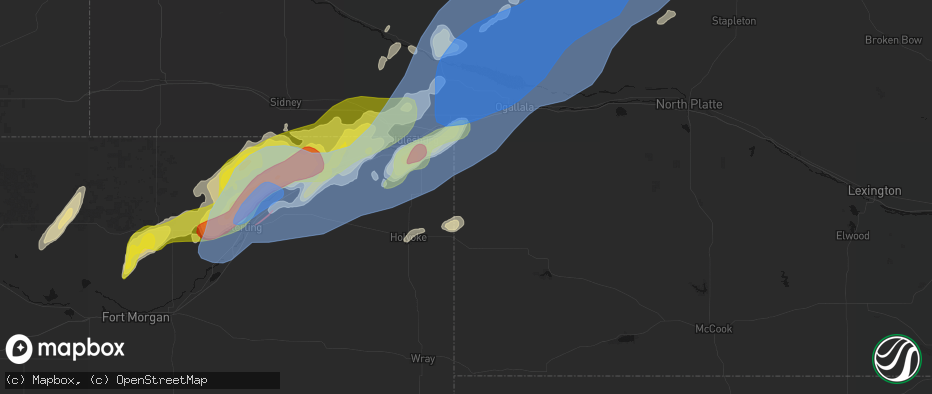 Hail map in Venango, NE on June 30, 2026