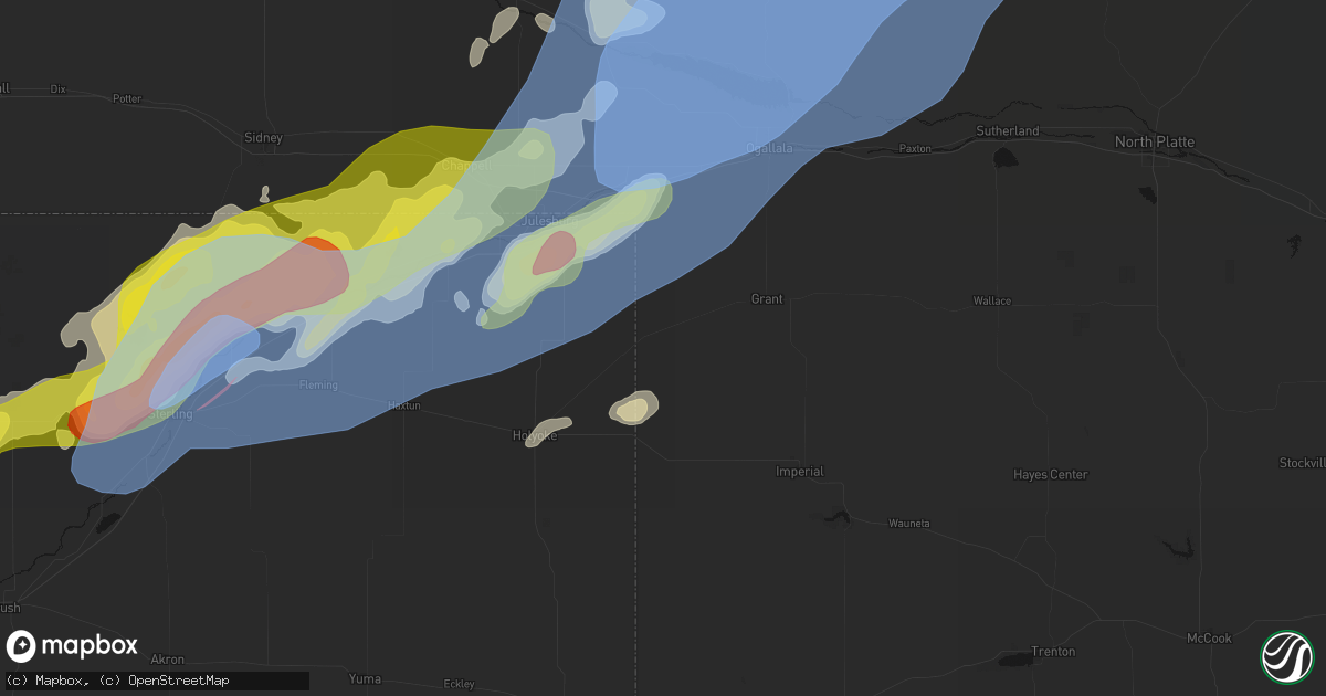 Hail map in Venango, NE on June 30, 2026