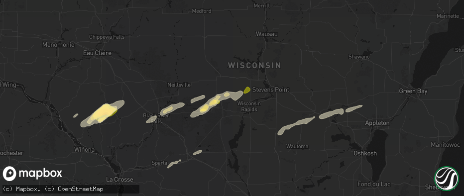 Hail map in Vesper, WI on June 30, 2026
